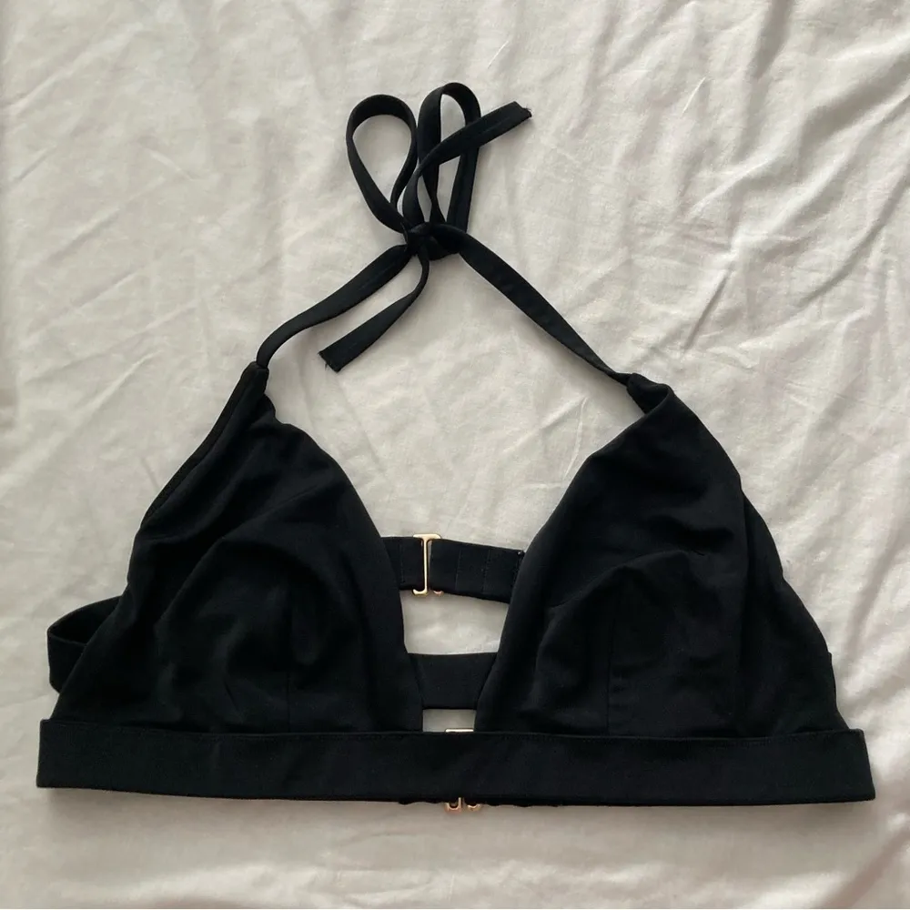 Victoria's Secret Black Halter Neck Swim Top Size Large - Image 2