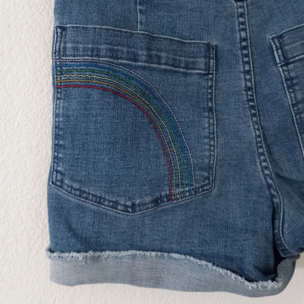 Madewell 28 High Rise Rainbow Stitched Pocket Stretch Jeans Shorts - Image 5