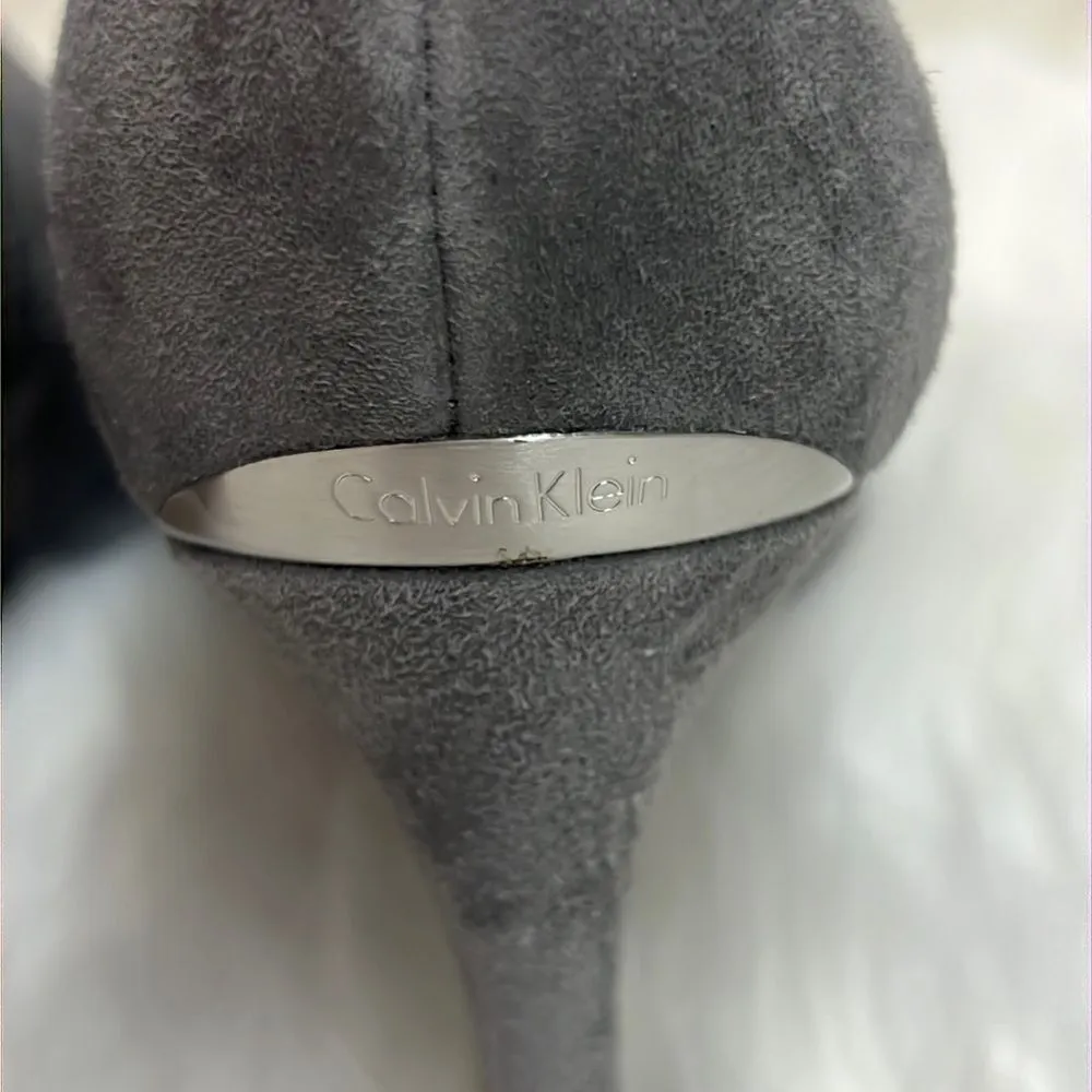 Calvin Klein grey Jozie heeled booties Size 9.5 Bin 15 - Image 11