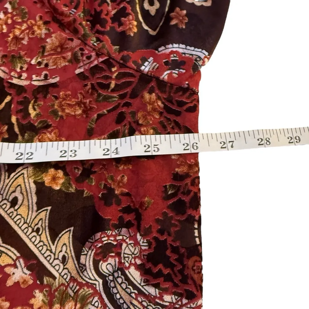 Catherine’s Floral Paisley Burnout Velvet Top Size 2XWP Fall Autumn Boho Office - Image 7