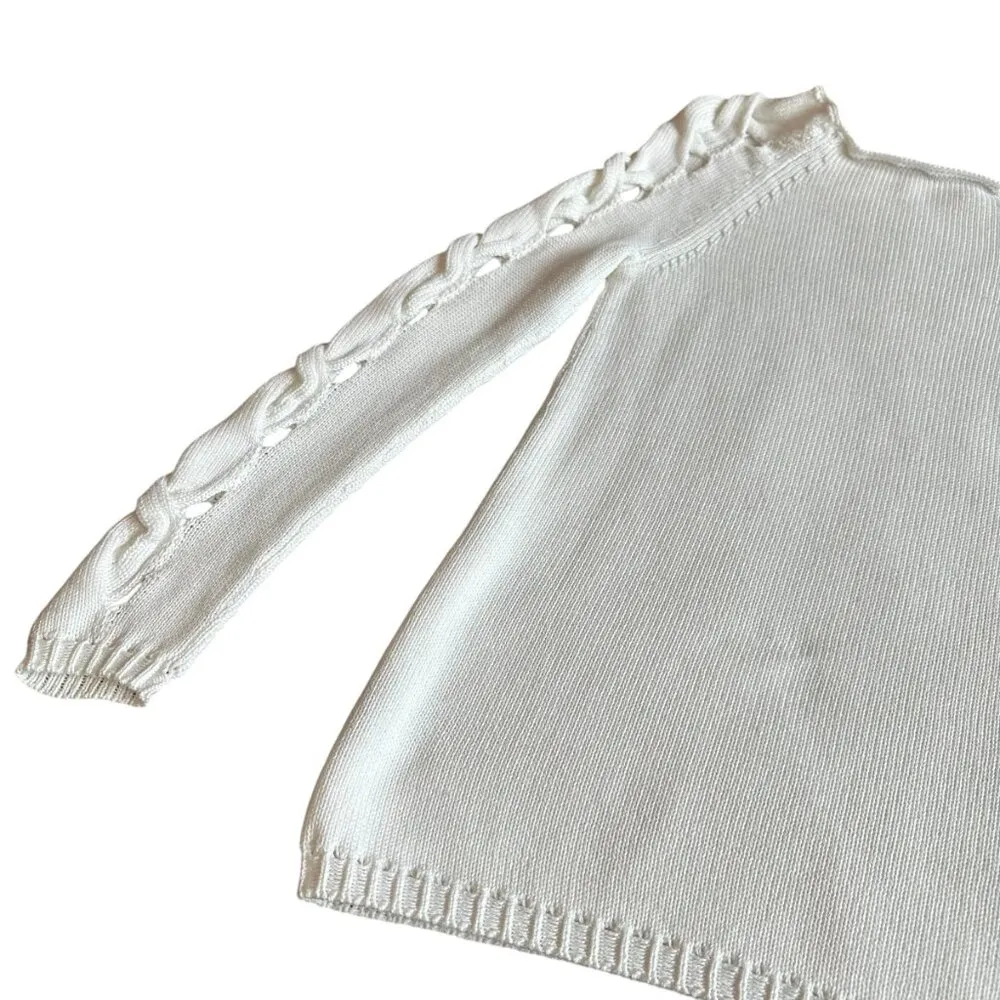 Per Se by Carlisle White Woven Pullover Sweater Cutout Sleeves Size XS NWT - Image 9