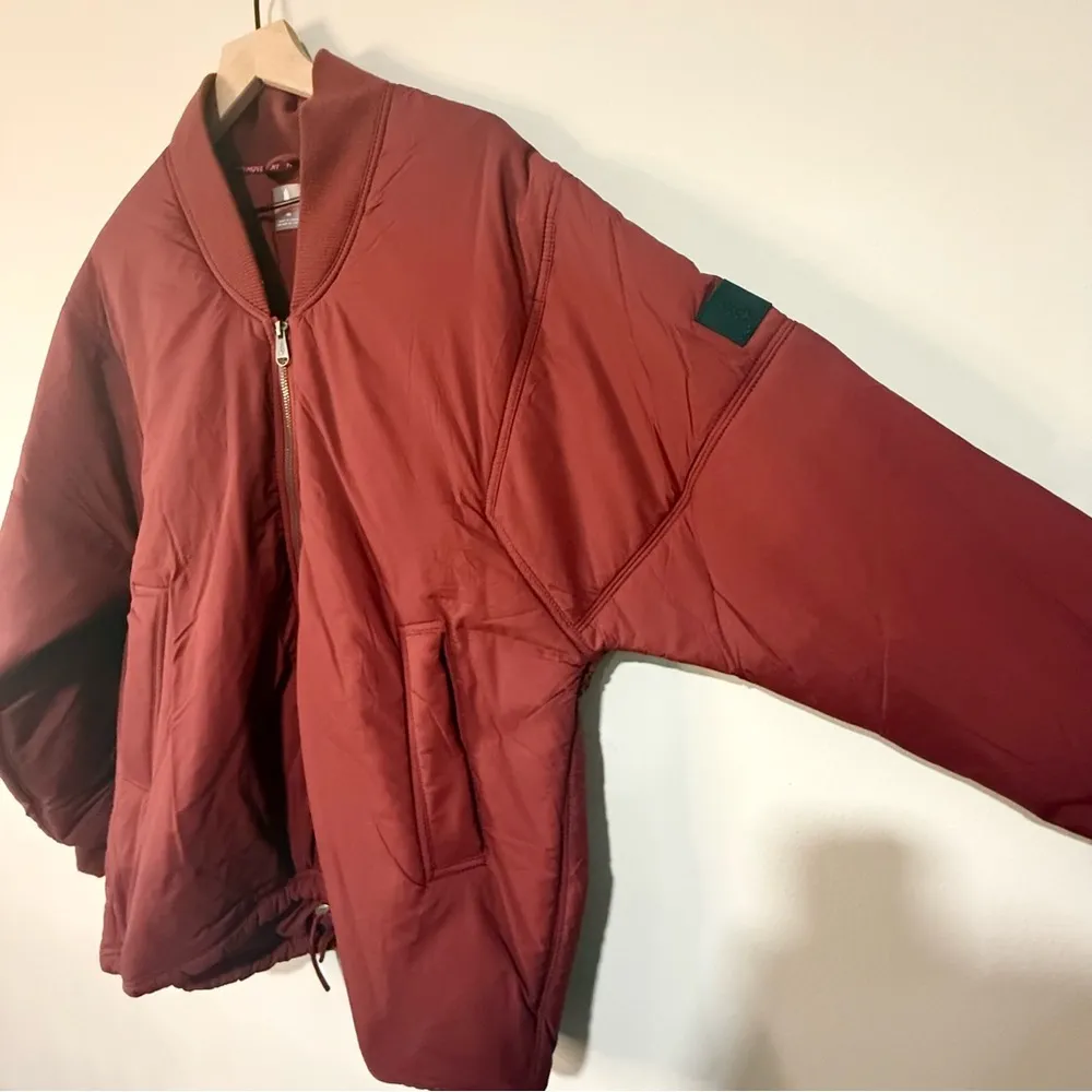 Free People Movement Oxblood Red Midnight Moon Solid Oversized Bomber Size XS - Image 12