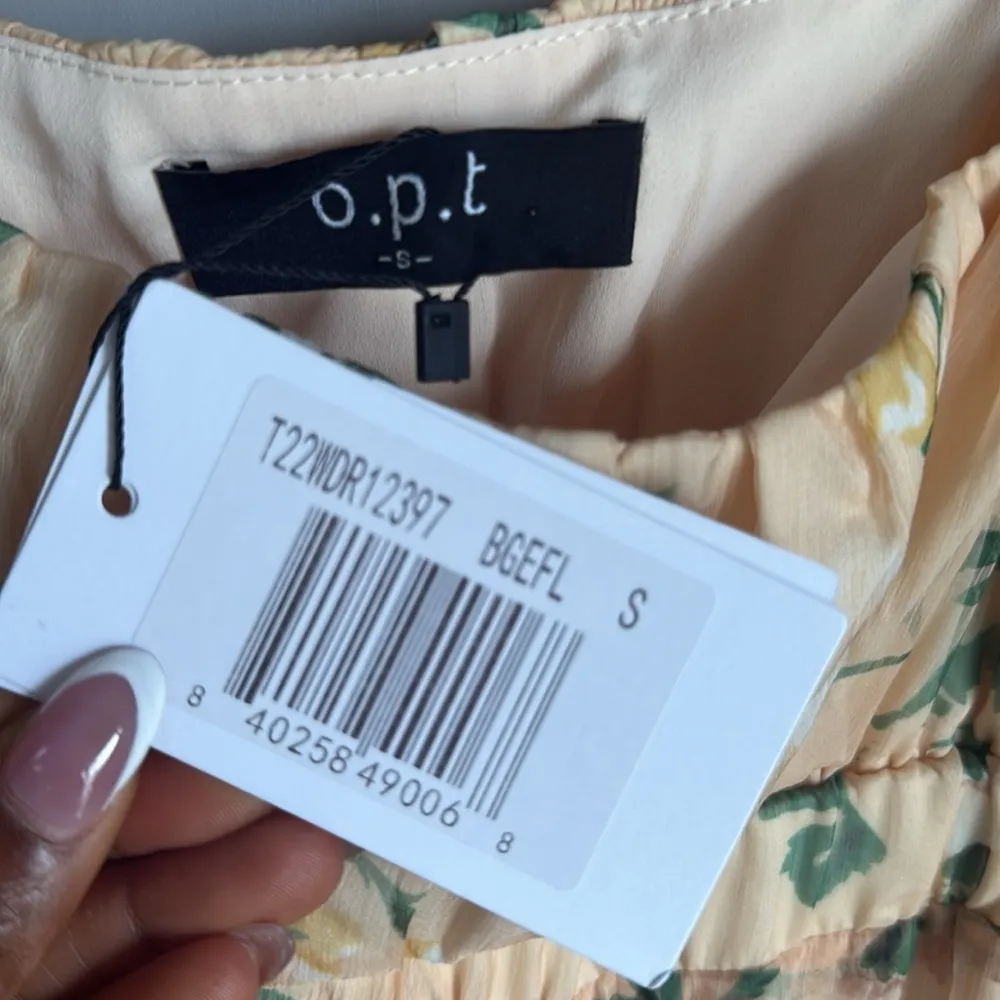 NEW O.P.T. Scarlet Tiered Sundress In Beige Floral Small Yellow - Image 8