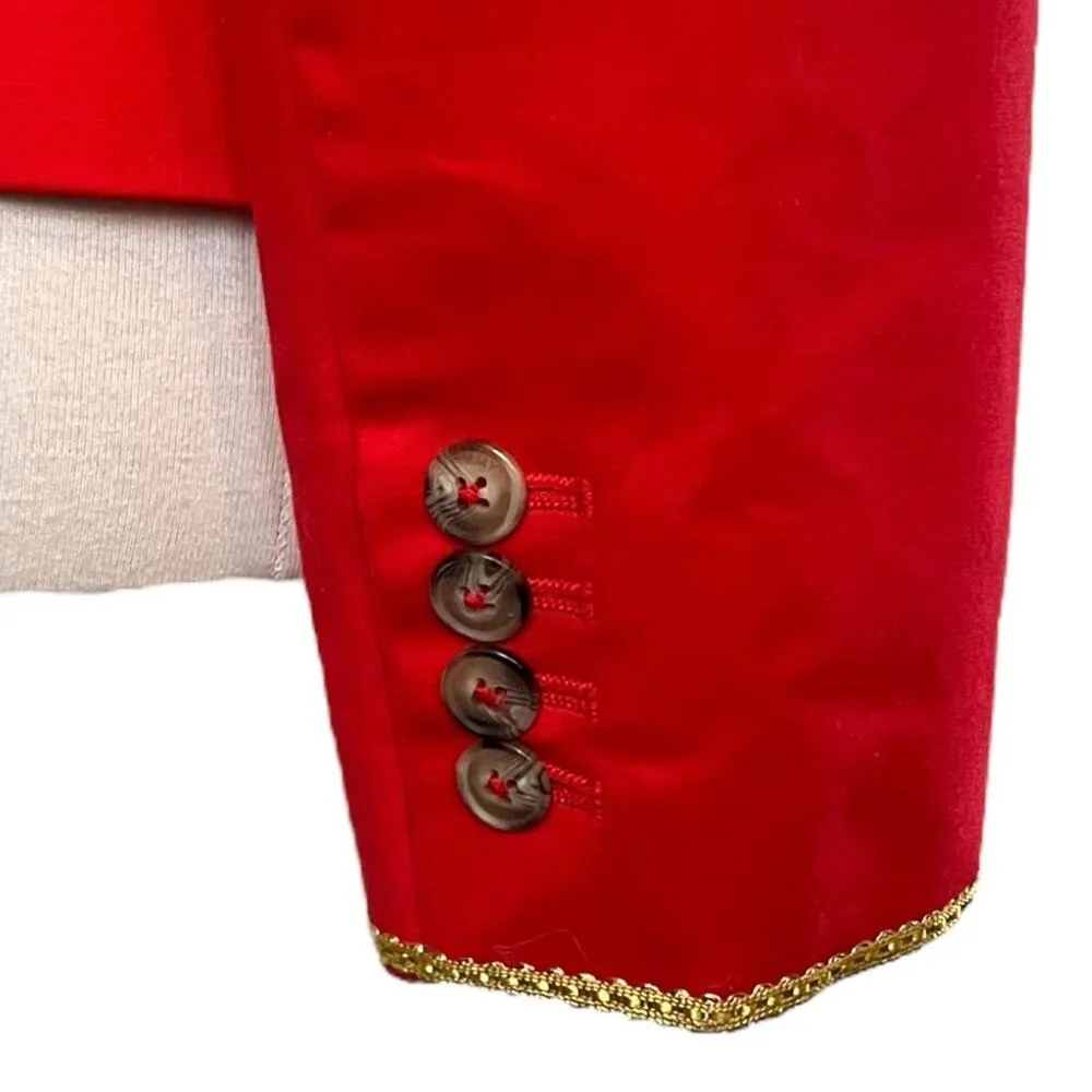 Tommy Hilfiger Blazer Military Style 2 Button Red Gold Braiding Women’s Size 6 - Image 13