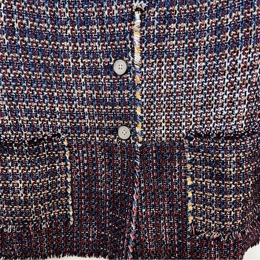 Rebecca Taylor Blanket Woven Tweed Jacket Blazer Size 2 - Image 6