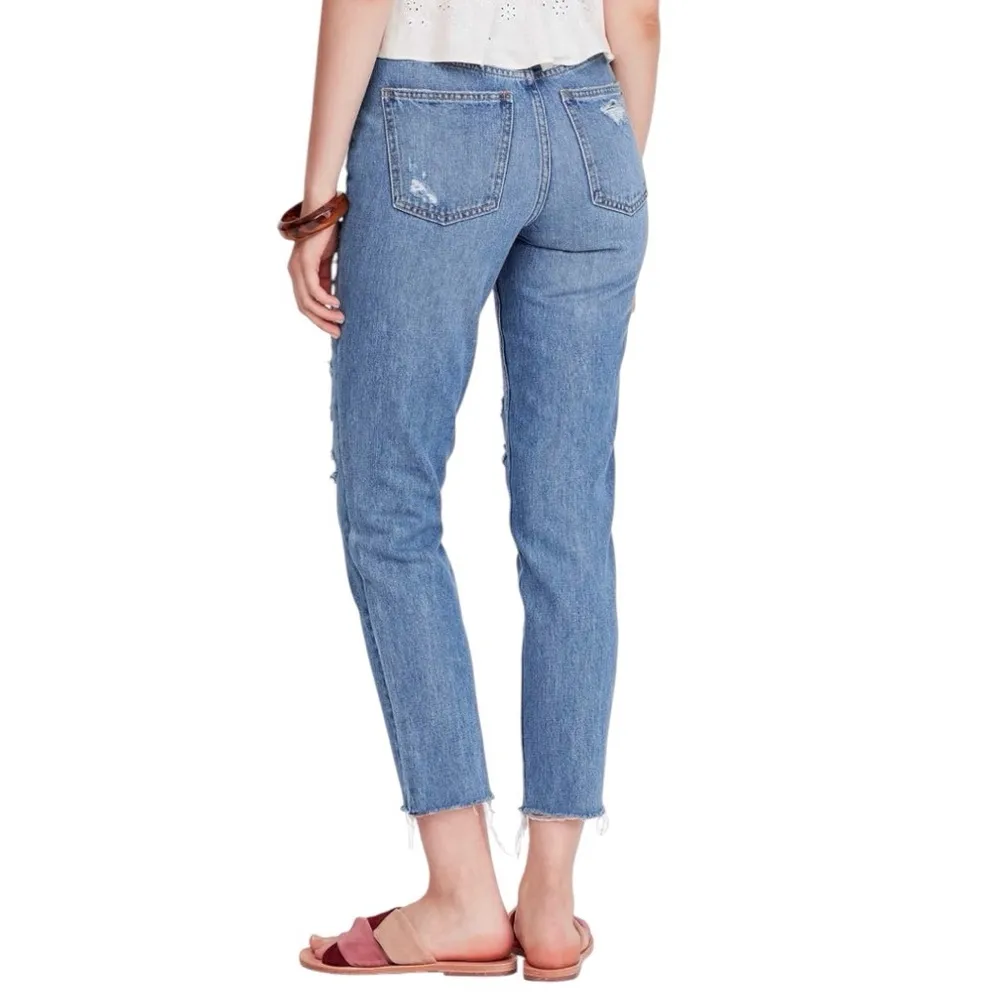 Women's Free People We The Free Blossom rigid ripped crop skinny jeans size 28 - Image 3