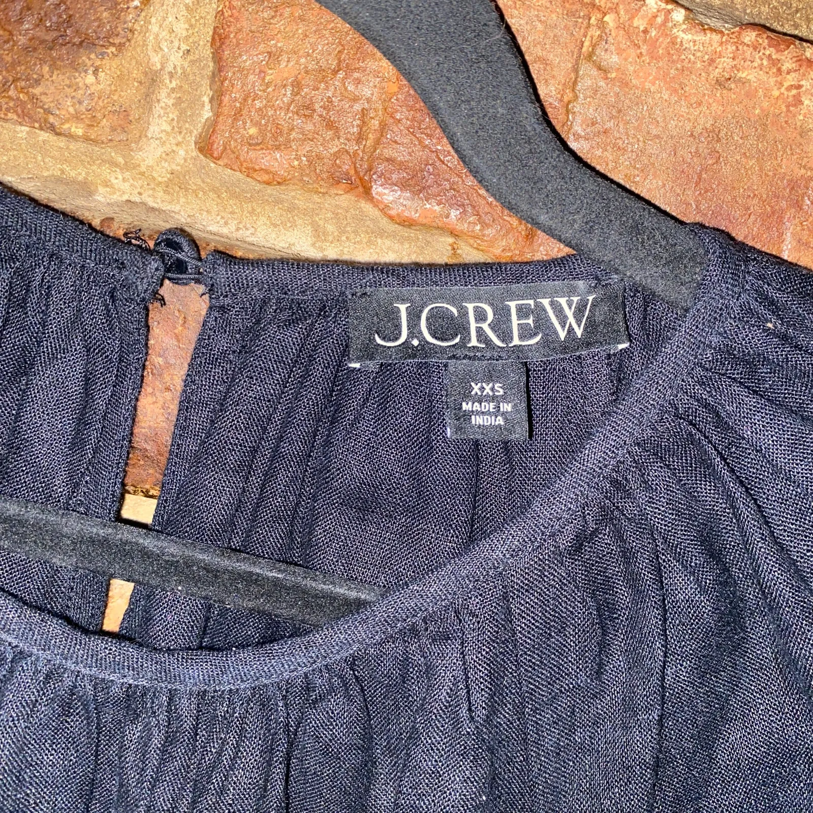 J. Crew Black Linen Palermo Smocked Waist Mini Dress Women's Size XXS - Image 5