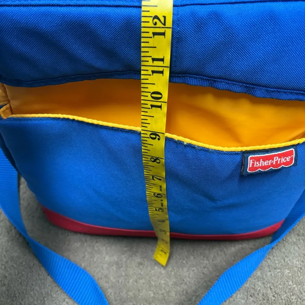 FISHER PRICE Diaper Bag Tote Cooler Bag Blue Yellow Vintage Large Travel 90's - Image 4