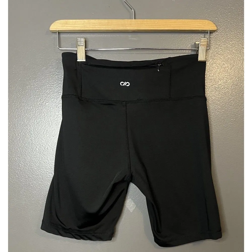 Infinite Performance Women’s Small Athletic Black Shorts Zip Pocket 8” Inseam - Image 1