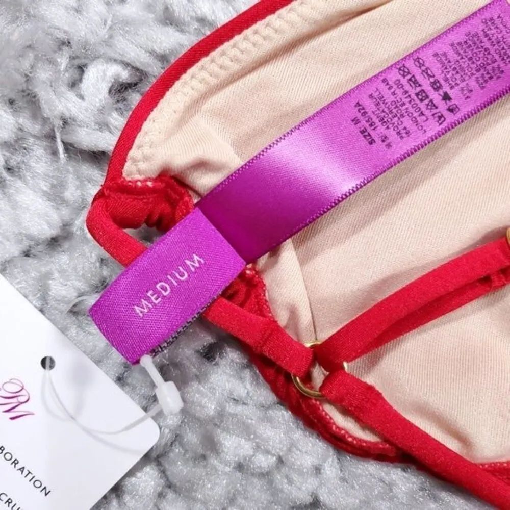 L’Agent by Agent Provocateur Robbie Red String Bikini Top Size Medium NWT - Image 5