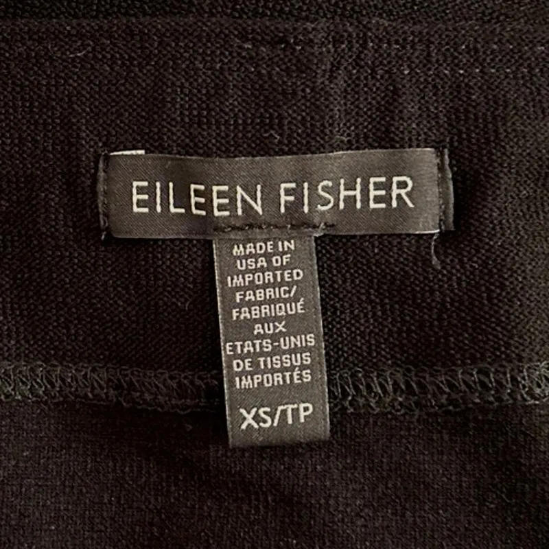 Eileen Fisher XS Pull On Pencil Skirt Washable Stretch Crepe Black Capsule - Image 3