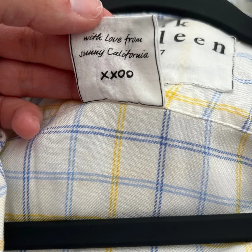 Frank & Eileen  Eileen Button Down Shirt, Plaid,‎ XXS, White & Blue - Image 6