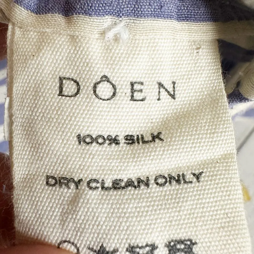 Doen Marne Blue Villandry Striped Khadi Silk Voile Short Mini Dress XS - Image 5