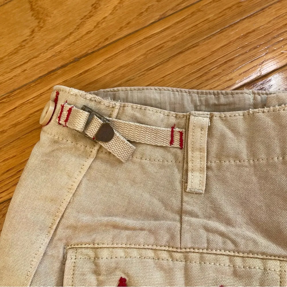 FREE PEOPLE All Yours Micro Mini Shorts Khaki Neutral Brown Utility Cargo Sz 8 - Image 8