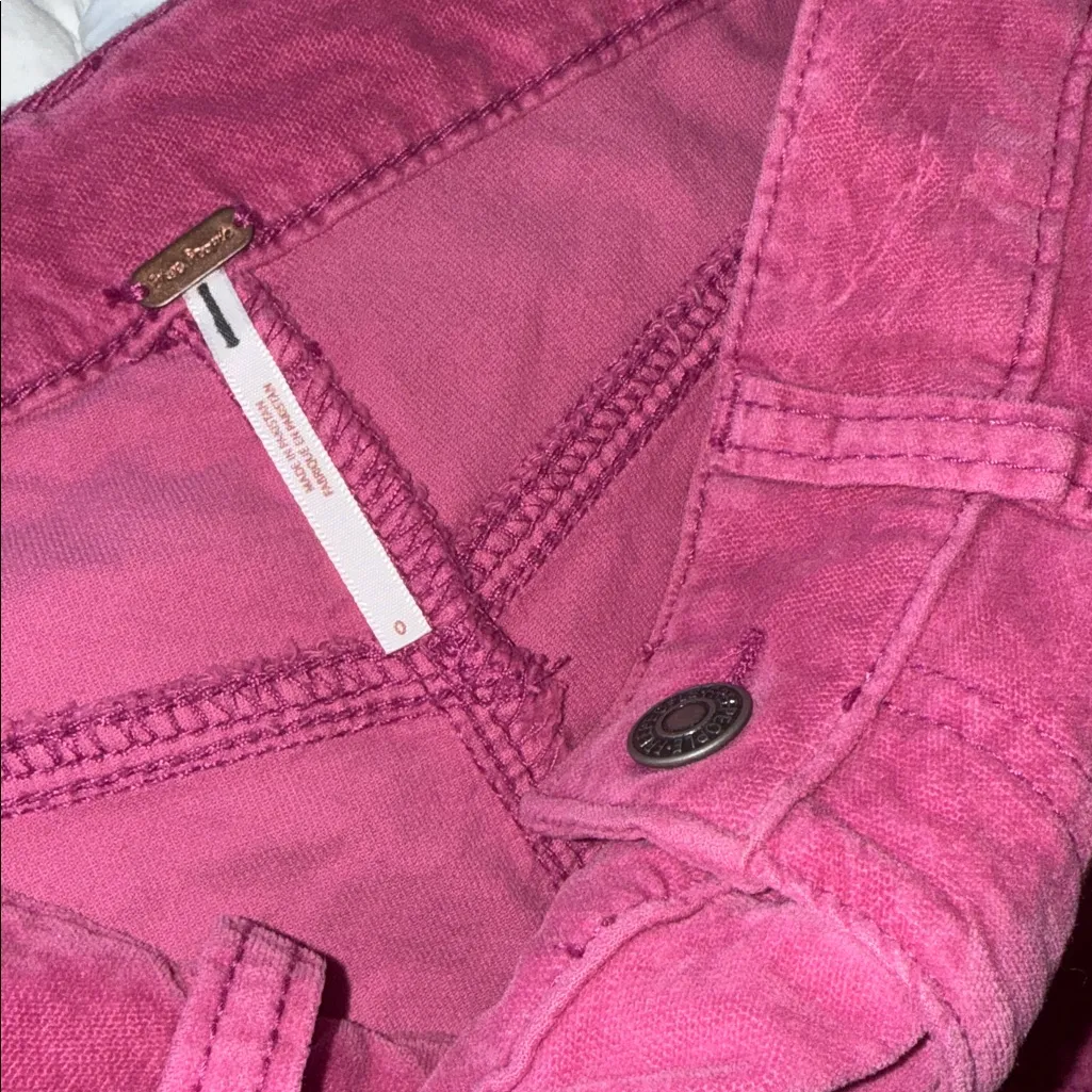 NWOT Free People High Time Velvet Kick Flare Pants In Very Berry SZ-0 - Image 9