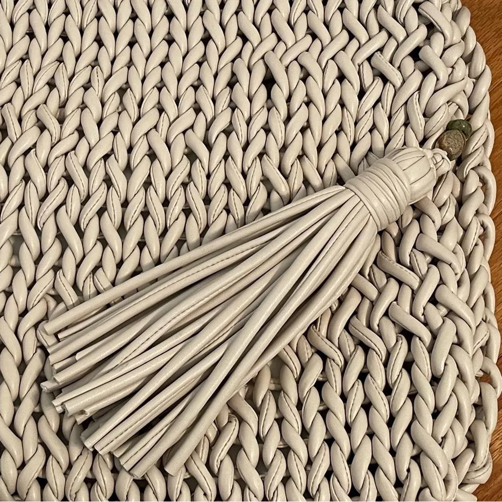 A.L.C. Knitted Leather Foldover Clutch Bag - Image 10