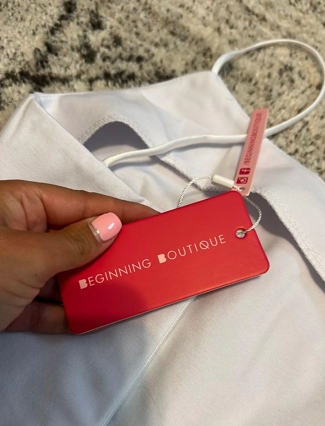 Beginning Boutique White Midi Dress - Image 4