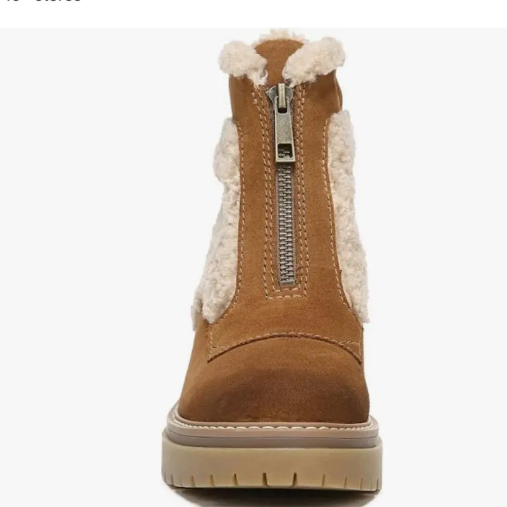 NEW Naturalizer Womens Jett Suede Lugged Sole Ankle Boots Leather Sherpa - Image 5