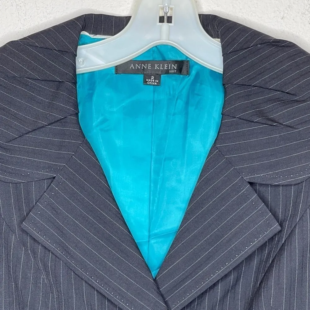 Anne Klein Wool Blend‎ Blazer Navy - Image 3