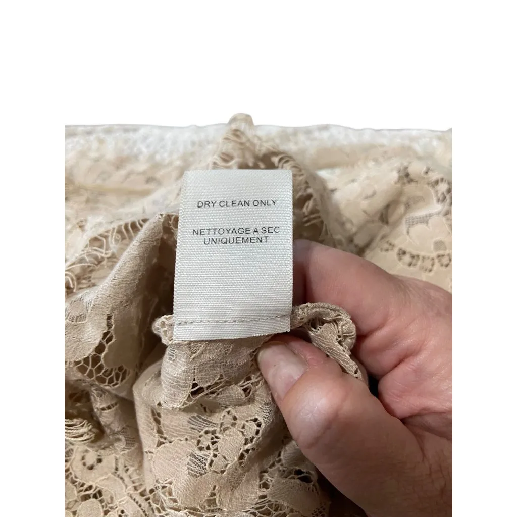 Joie Allover Lace Blouse Beige Size S - Image 5