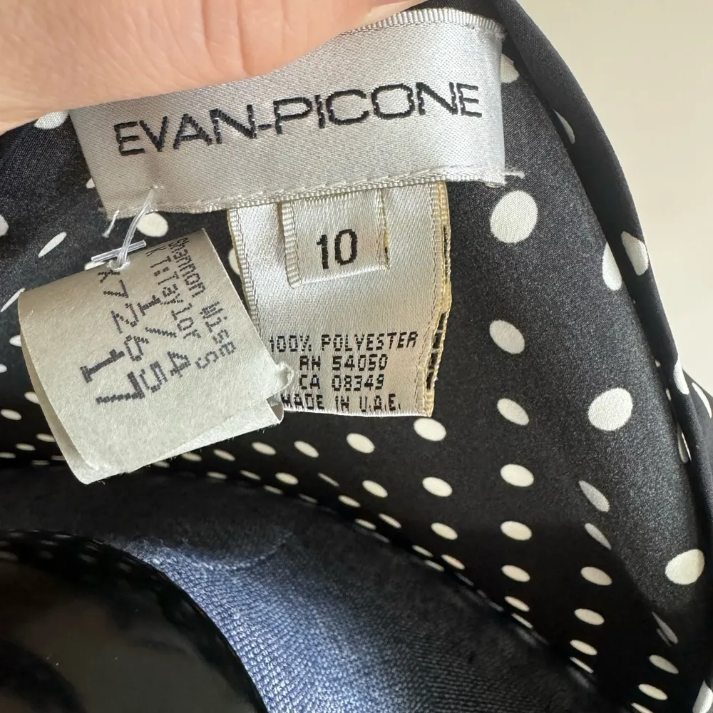 Vintage Evan Picone Sleeveless Polka Dot Shell Blouse 10 - Image 3