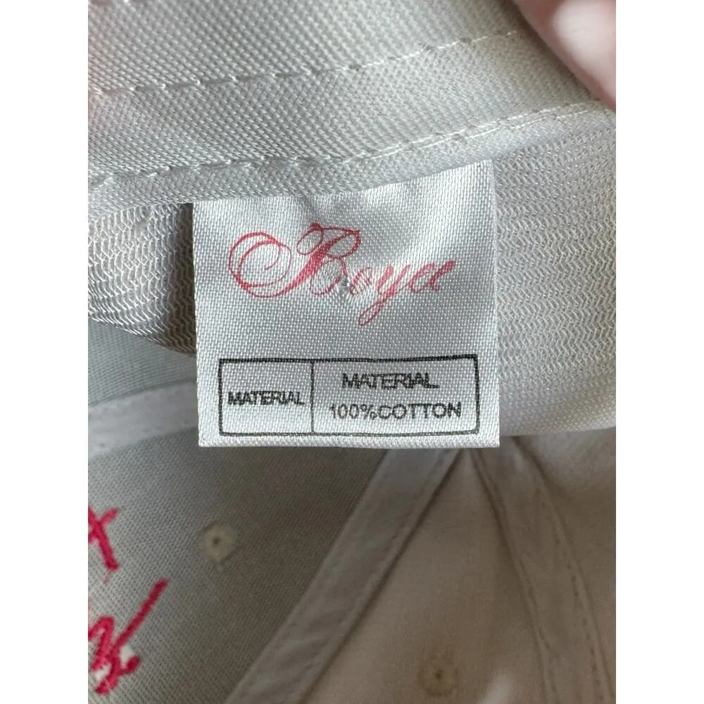 Boyce Corduroy Baseball Cap “Shut Up + Beach” Embroidered Pink Script Adjustable - Image 7