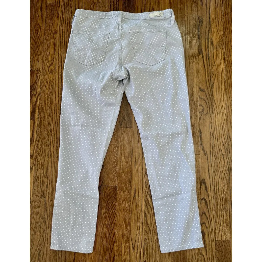 AG Adriano Goldschmied  Stevie Grey White Polka dot Slim Fit Jeans 31R - Image 3