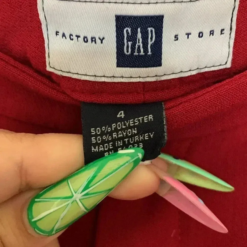 GAP Red Flared Dress Pants Size 4 - Image 4