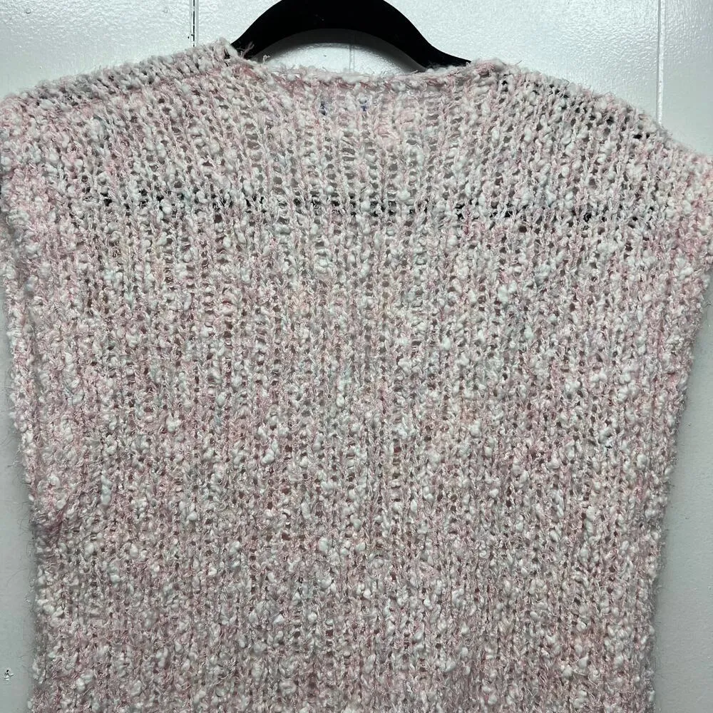 Designed by Deans Vintage Silk Blend Pink Women's Vest Size Medium Chunky Knit - Image 6