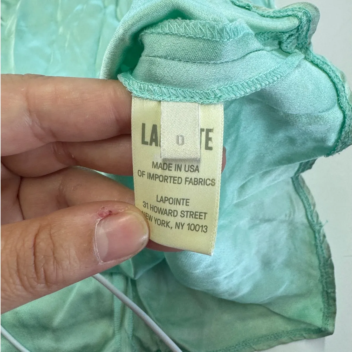 Sally LaPointe Dress Womens 0 Blue Green Satin Halter Gown Backless Shift - Image 8