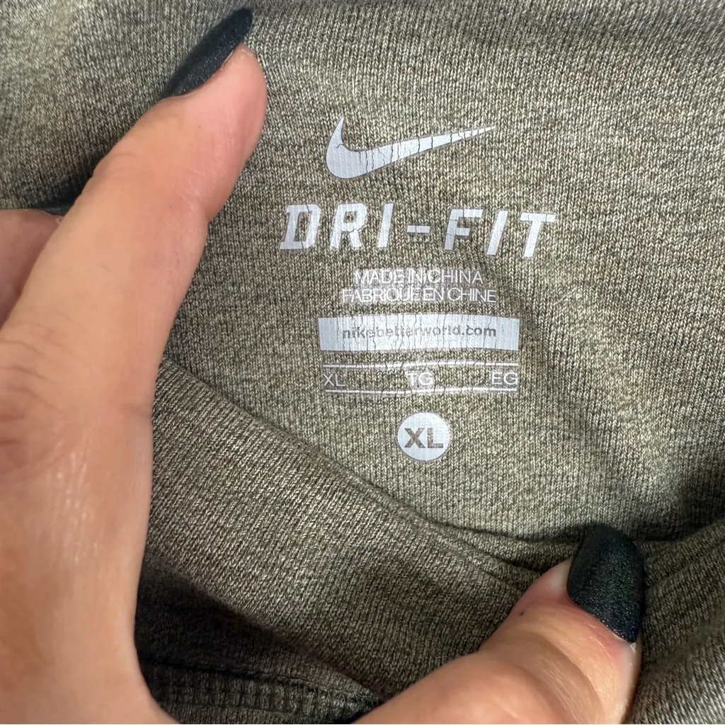 Nike Olive Green Yoga Pants XL Drawstring Ankles - Image 3