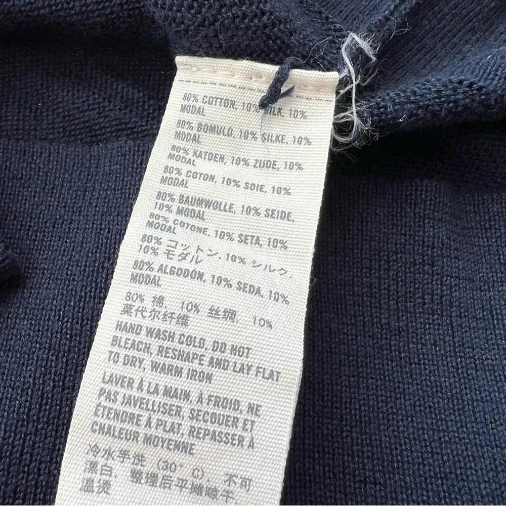 navy blue V neck fitted tunic dress silk blend knit y2k soft - Image 4