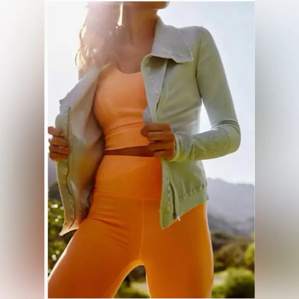 Free People Movement Seamless Mercury Moto Jacket- Ocean Breeze- Size XS/S - Image 2