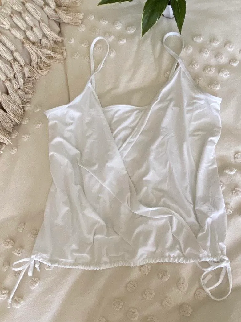 Fabletics White Cross Tank Top - Image 4