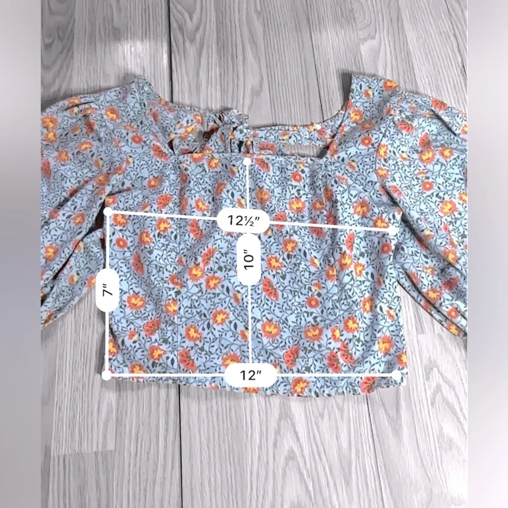 Women’s Ditsy Floral Top Blue - Image 5