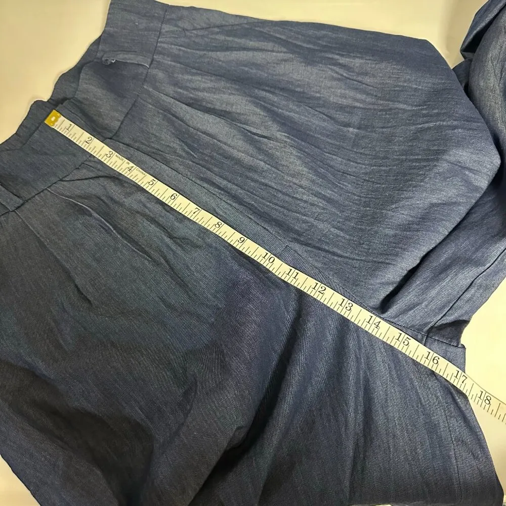 eShakti Cotton Denim Palazzo Pants - Image 12