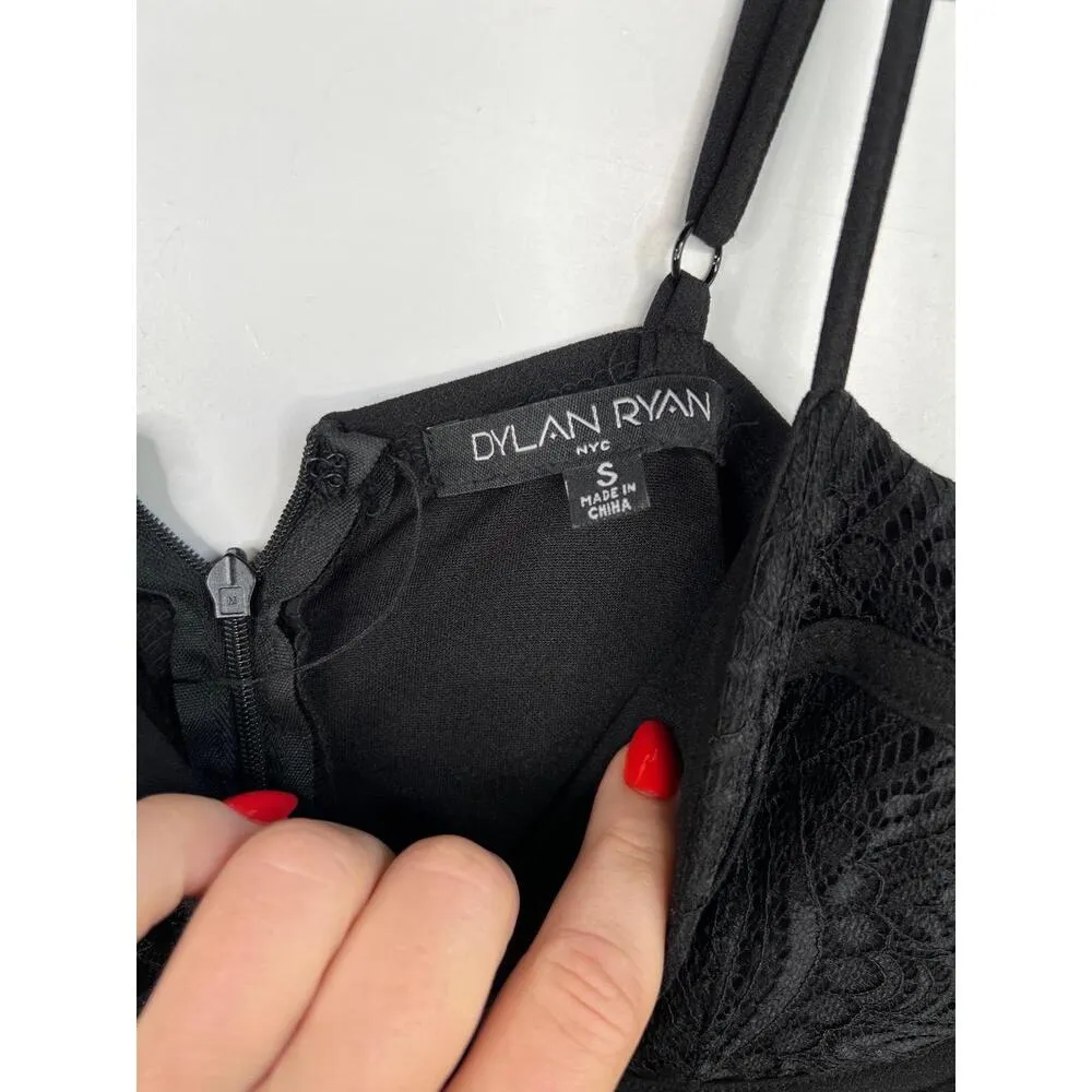 Dylan Ryan NYC Black Fitted Bodice Bustier Wide Leg Sleeveless Jumpsuit Size S - Image 10