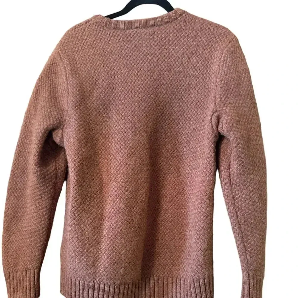 Duluth Trading Co. 100% Shetland Wool pull over sweater L cozy cabincore Orange Size L - Image 7