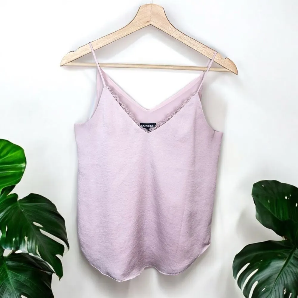 Express Downtown Cami with Lace Trim in Pale Pink - XS - Image 3