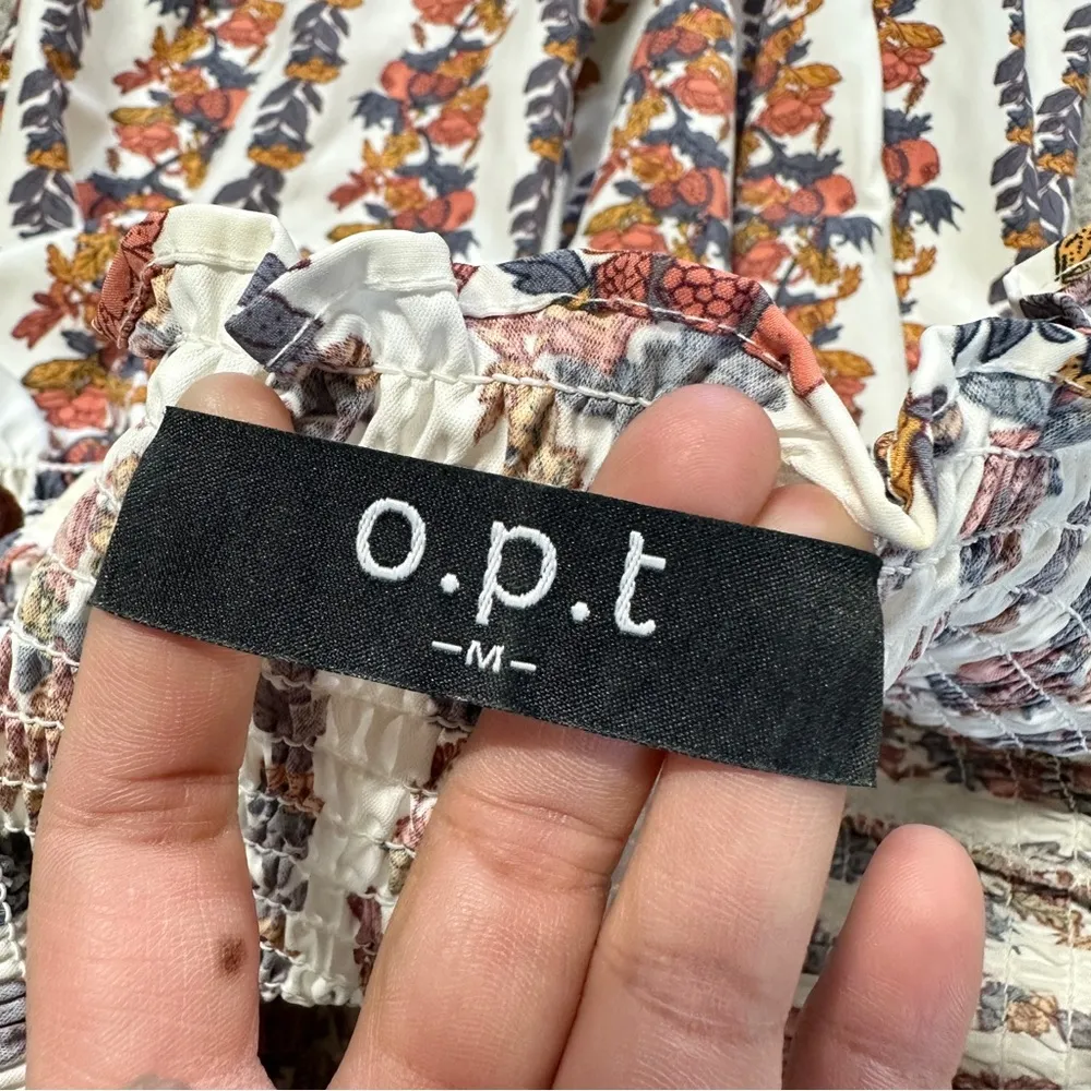 o.p.t Women’s Daphne Square Neck Smocked Maxi Dress Tiered Multicolor Floral M White Size M - Image 13