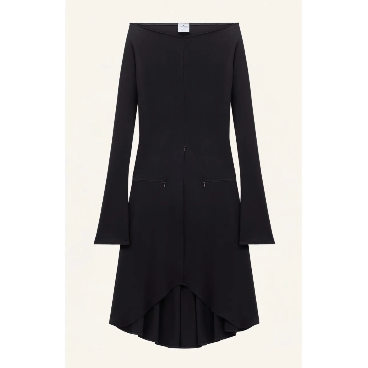 New! courrèges DROP ZIPPED CREPE JERSEY DRESS In Black Sz 38 US‎ 6 $1,780 - Image 4