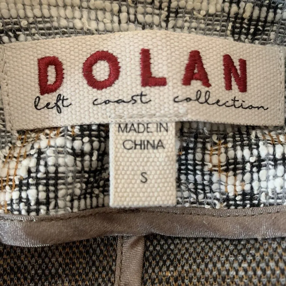 Dolan Left Coast Collection Tweed Subtle Leopard Pattern Jacket Full Zip Sz S - Image 7