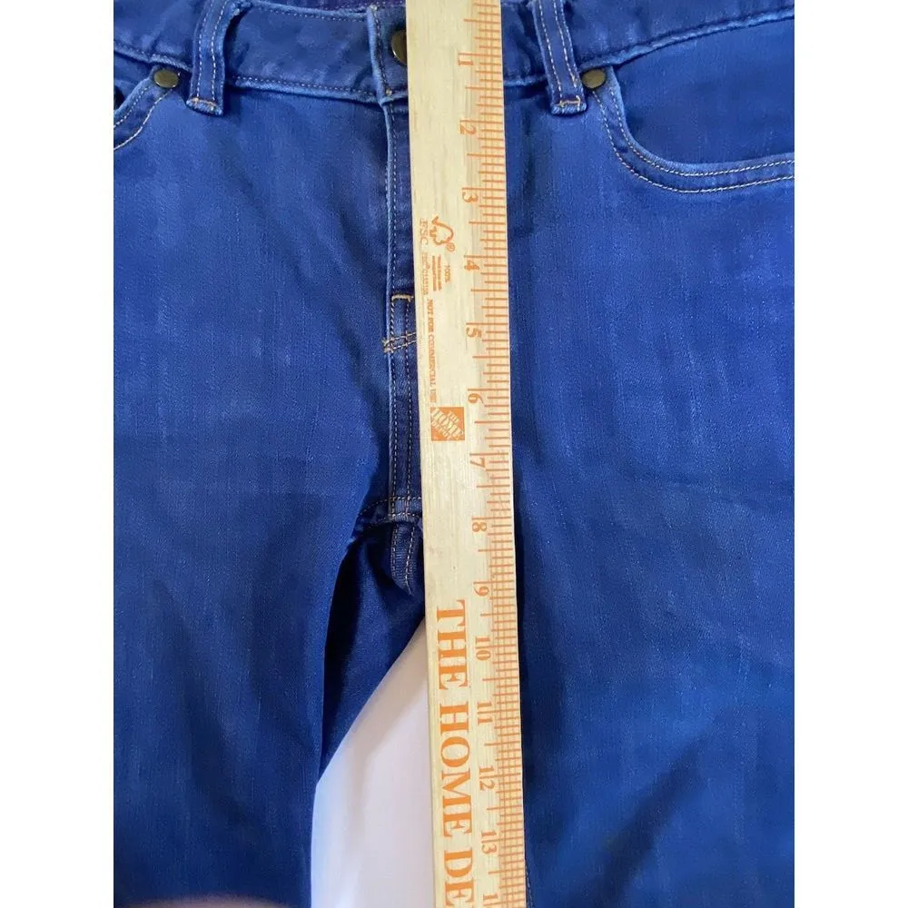 Patagonia Women's Jeans Sz 2 Dark Wash Straight Leg Mid Rise Stretch Raw‎ Hem - Image 6