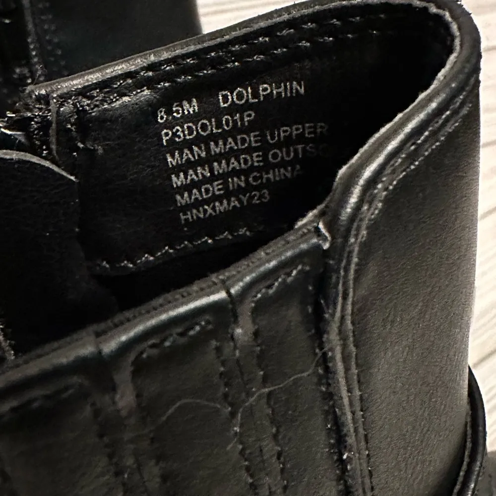 NWT  Buckle Black Combat Heeled Chunky Biker Boots - Image 3