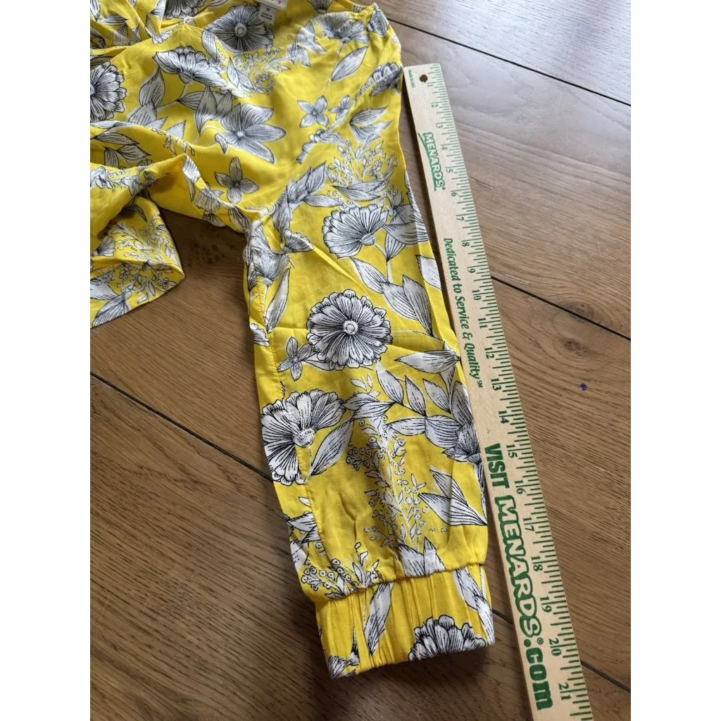 A New Day Women Shirt Size Medium Long Sleeve Floral Rayon Boho Lightweight City - Image 6