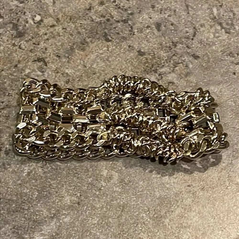 Gold Tone Metal Chain Link Bracelet Chunky Heavy Fashion Jewelry - Image 2