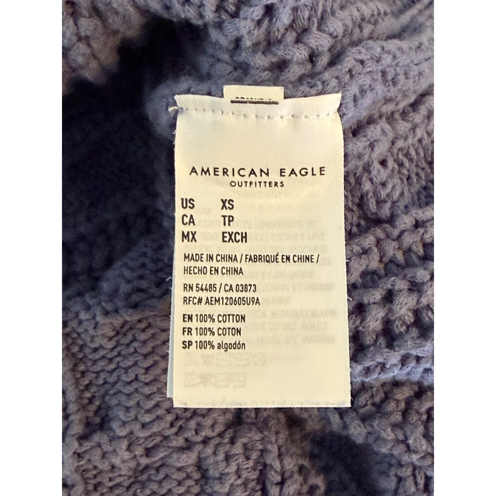 American Eagle Outfitters Womens periwinkle blue Cable Knit Sweater Vest XS - Image 8