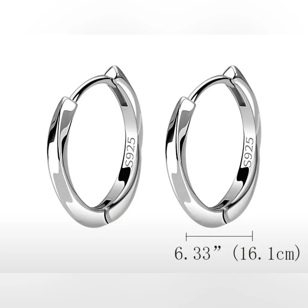 BNIB - Sterling Silver Huggie Hoop Earrings. - Image 4