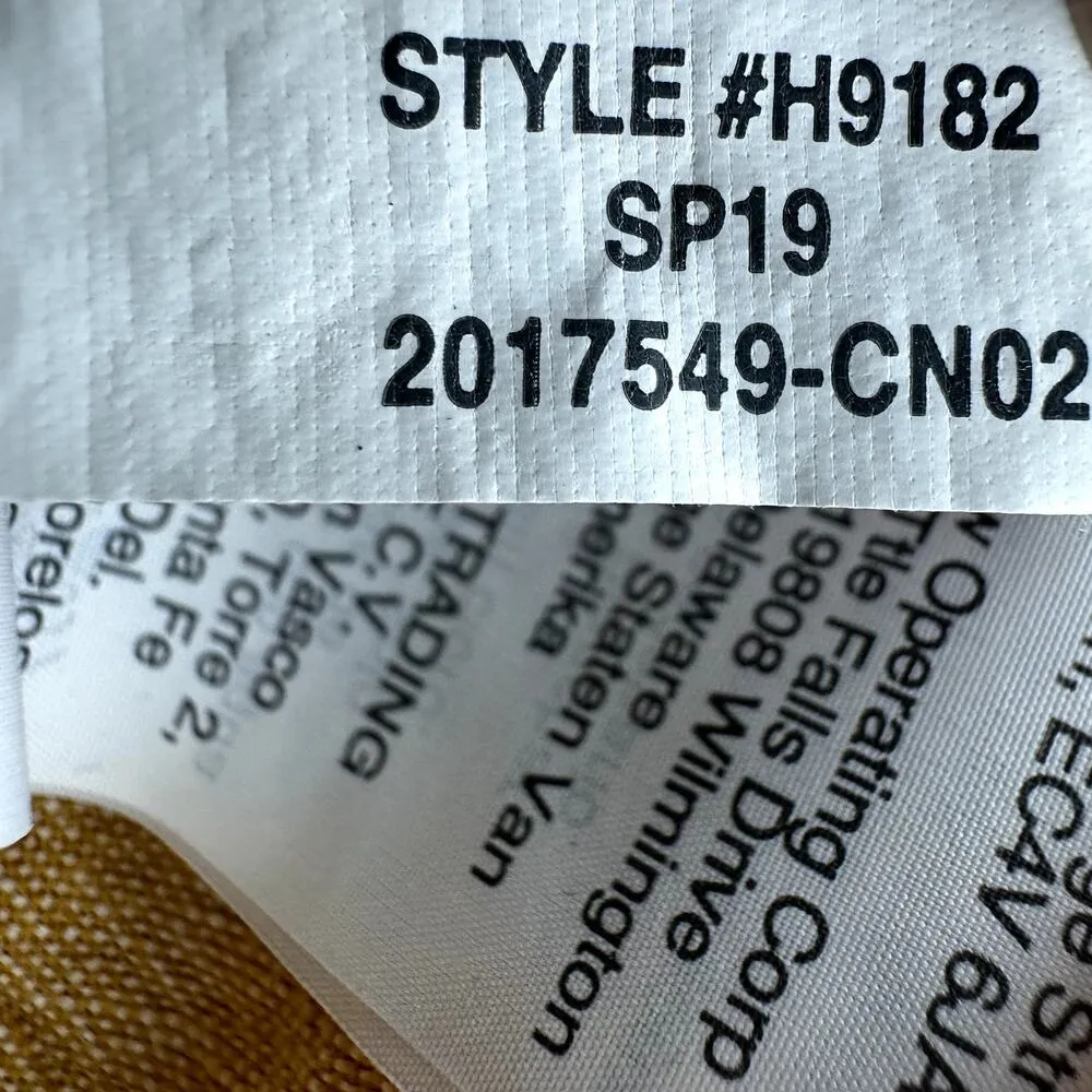 Madewell Short Sleeve Tie Front Linen Button Down Top Pocket Cropped Yellow XXS - Image 5