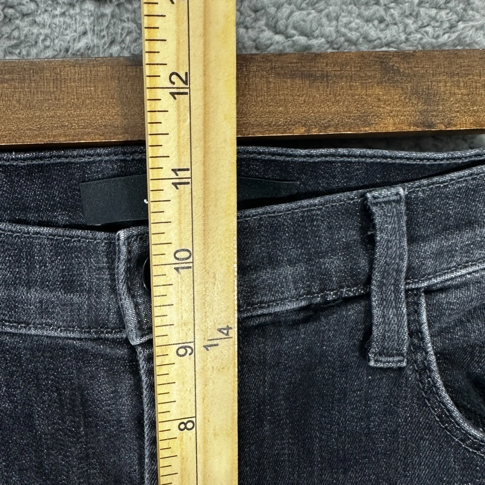 J Brand Boot Cut Flare Jeans Womens 29 Black Stretch Mid Rise Y2K Boho Remy - Image 6